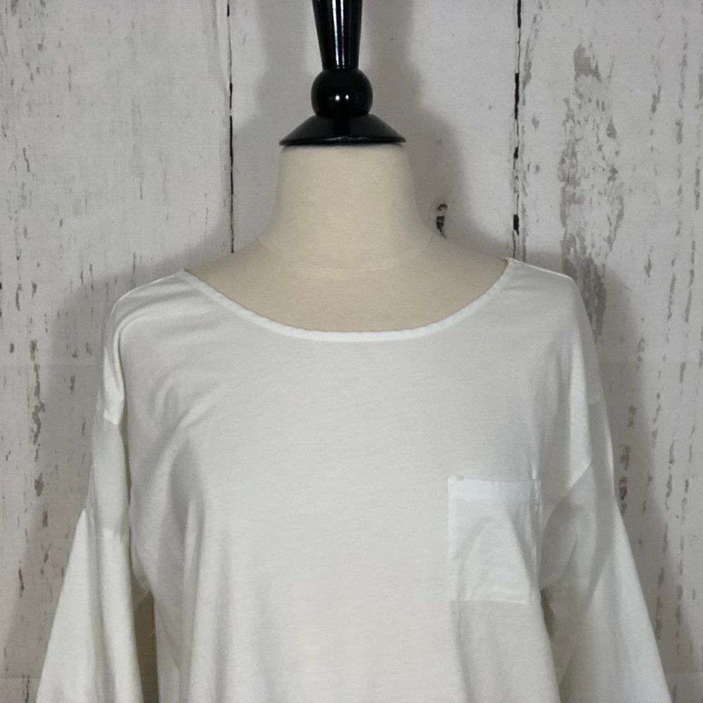 Sundance White Cotton Knit Tunic Top Medium - Picture 8 of 9